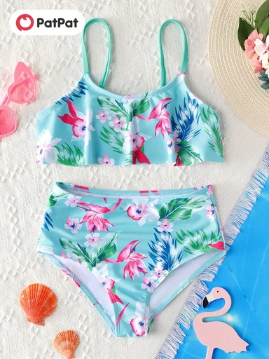 [SC8L4-20635430] 2pcs Kid Girl Floral Print Swimsuit