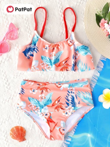 [SC8L4-20635423] 2pcs Kid Girl Floral Print Swimsuit