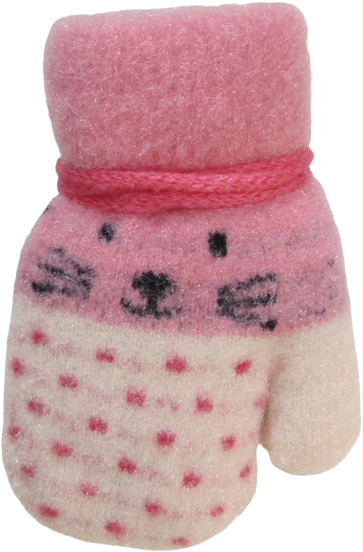 Cat Polka Dot Mitten Set