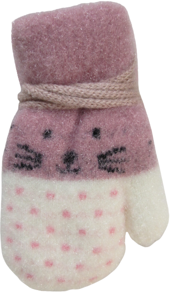 Cat Polka Dot Mitten Set