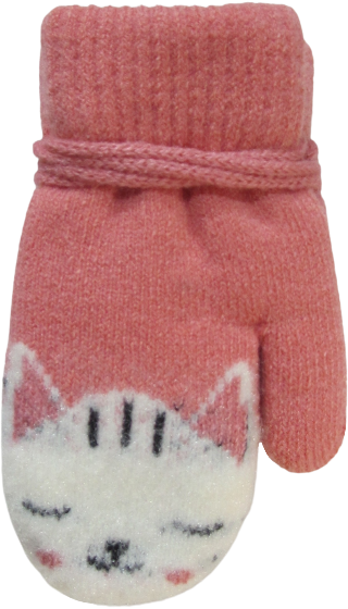 Cat Print Mitten Set
