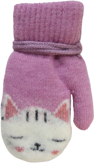 Cat Print Mitten Set
