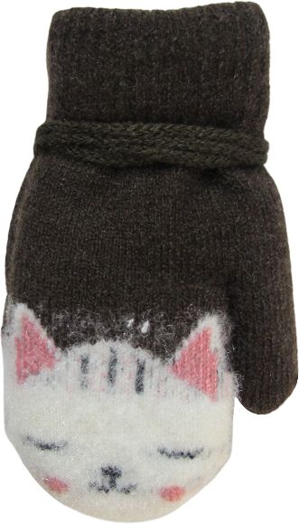 Cat Print Mitten Set