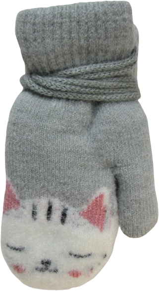 Cat Print Mitten Set