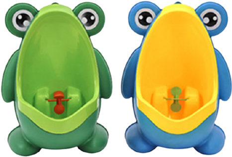 Children's toilet -Frog Potty Training Urinal for Toddler Boys Toilet with Funny Aiming Target Green