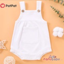 Baby Pretty Candy Color Solid Pocket Strappy Romper