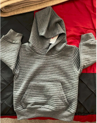 Toddler Boy/Girl Solid Color Textured Hoodie Sweatshirt