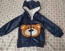 2-piece Toddler Boy Bear Embroidery Ear Decor Fluffy Jacket and Pants Casual Set