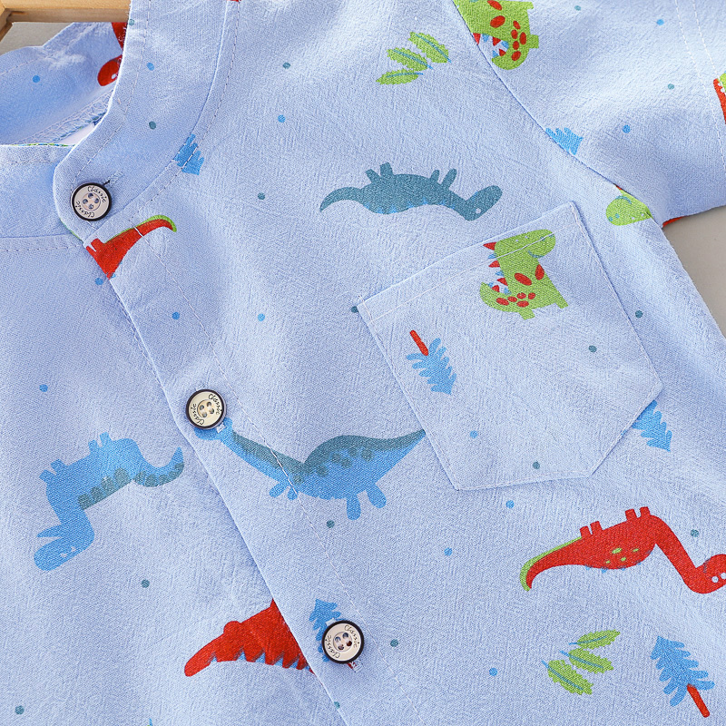 100% Cotton 2pcs Dinosaur Print Short-sleeve Baby Set