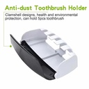 2Pcs Toothpaste Dispenser & Toothbrush Holder Wall Mounted Automatic Toothpaste Squeezer Kit