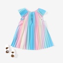 Baby Girl Sweet Pleated Rainbow Dress