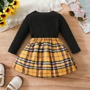 2pcs Baby Girl 100% cotton Sweet Solid color Tshirt and Grid/Houndstooth Skirt Set