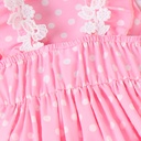 2pcs Baby Girl Lace Polka Dots Ruffle Top and Shorts Set