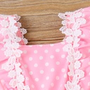 2pcs Baby Girl Lace Polka Dots Ruffle Top and Shorts Set