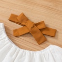 3pcs Toddler Girl 100% Cotton Solid Ruffled Top & Belted Skirt & Bow Headband Set