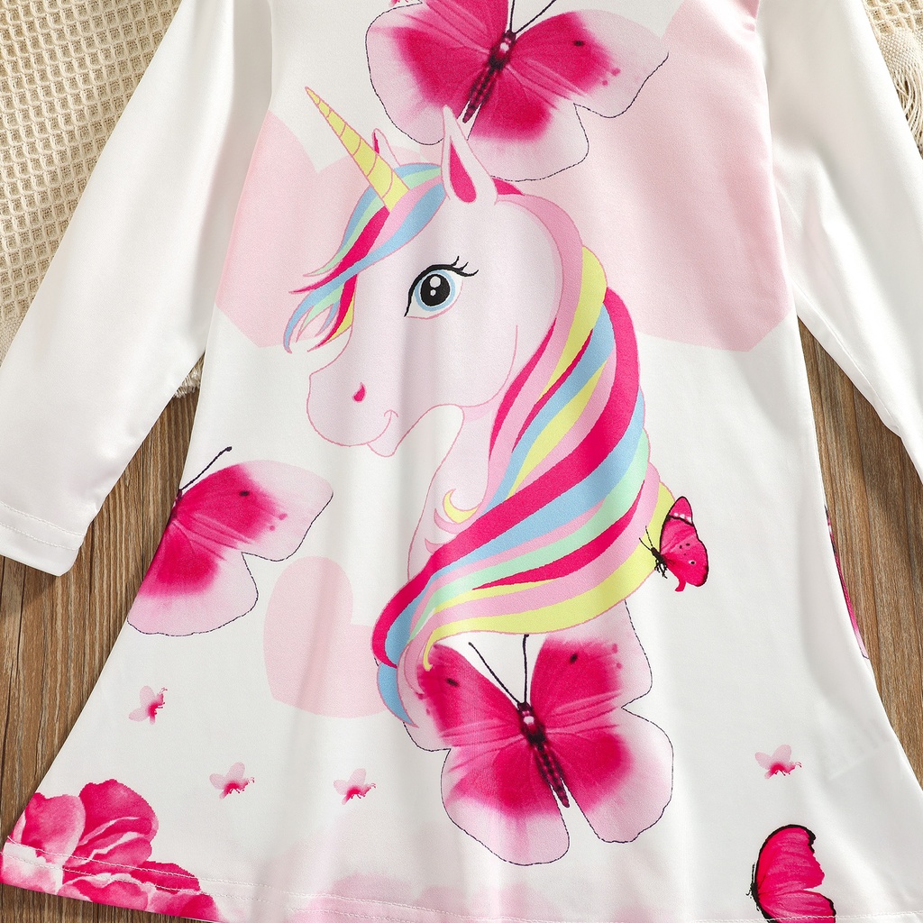 Naia Toddler Girl Unicorn Print Long-sleeve Dress