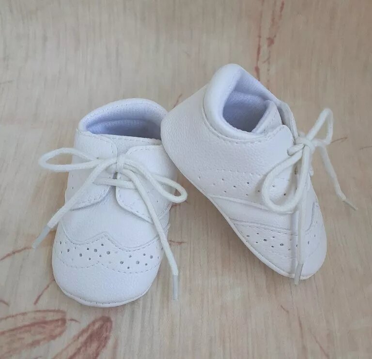 Baby / Toddler Lace Up White Baptism Shoes