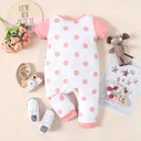 Baby Boy/Girl Cartoon Elephant Print Short-sleeve Jumpsuit