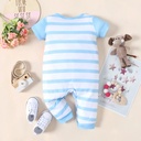 Baby Boy/Girl Cartoon Elephant Print Short-sleeve Jumpsuit