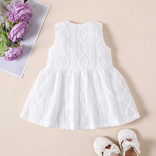 Baby Girl Cable Knit Button Up Tank Dress 
