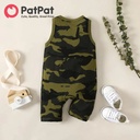 Baby Boy 95% Cotton Letter Print Camouflage Tank Jumpsuit