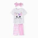 Toddler Girl 3pcs Unicorn Print Tee and Shorts and Headband Set