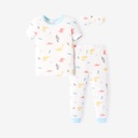 Bamboo Viscose Toddler Boy/Girl 3pcs Printed Snug-Fitting Pajamas with Eye Mask Set