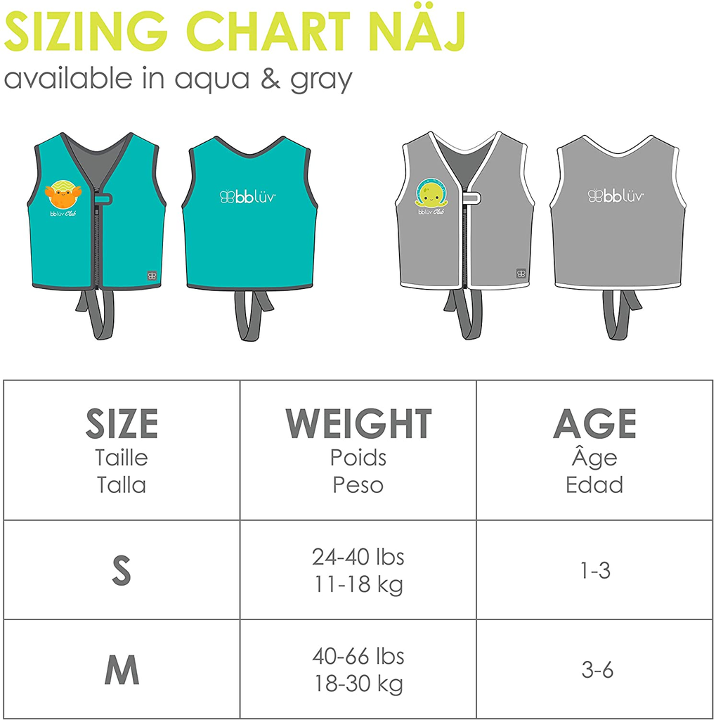 bblüv - Näj - Swim Vest - Aqua - Medium (3- 6 years)