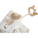 Elephant Wooden Teether & Muslin Kendi Animal Security Blanket