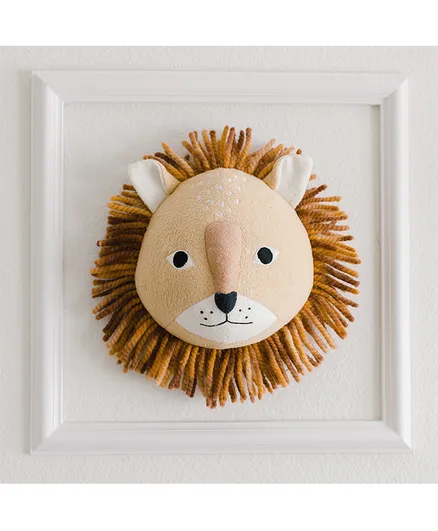 Crane Lion Plush Head Wall Décor