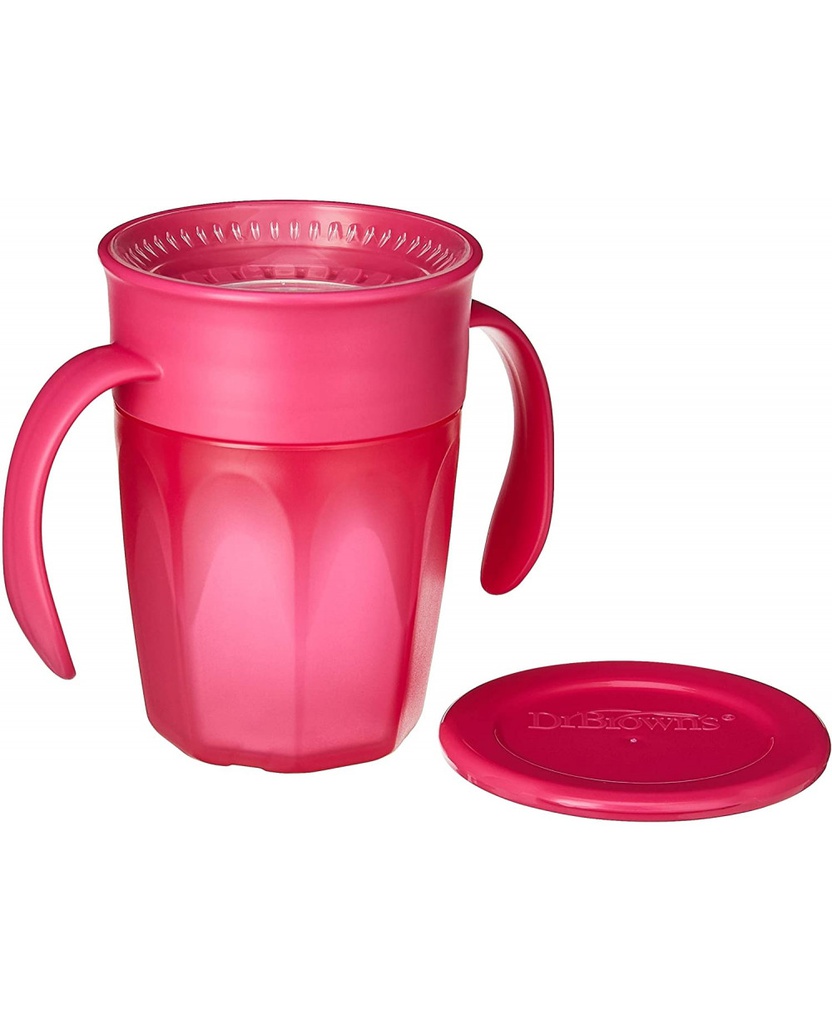 Cheers 360 Cup with Handles, 7 oz/200 ml, Pink