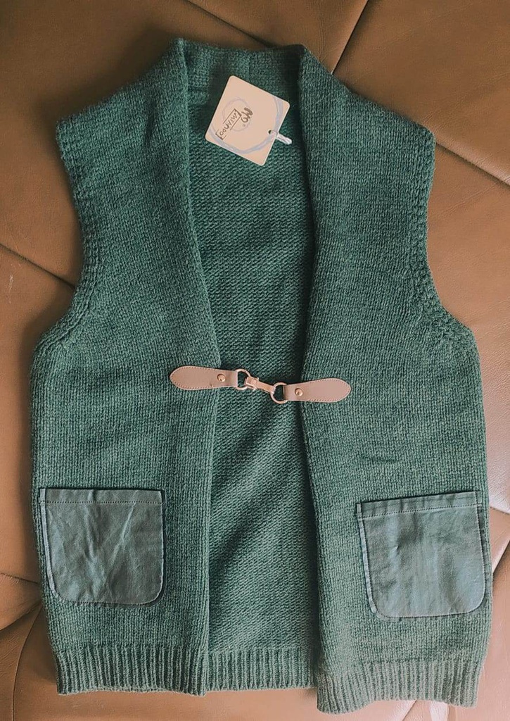 Wool Vest Winter Moss Green