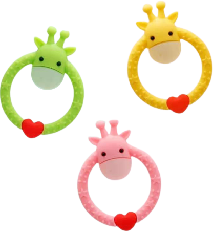 Baby Teether pink / Green  / Yellow