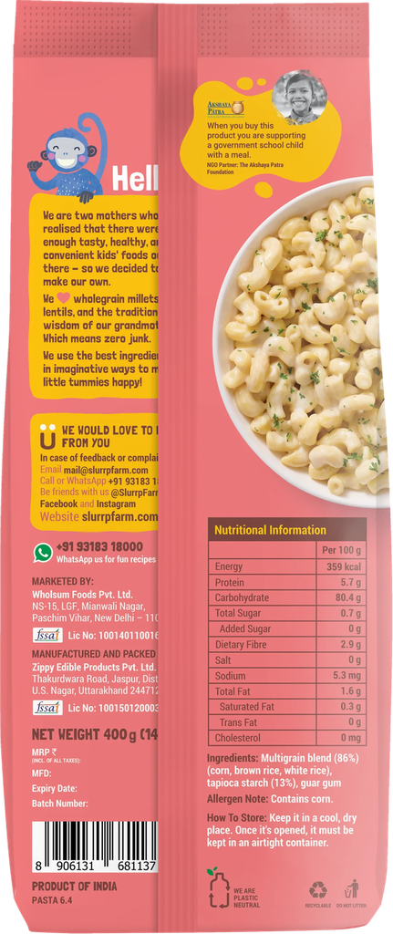 Slurrp Farm Multigrain Macaroni Pasta 400g