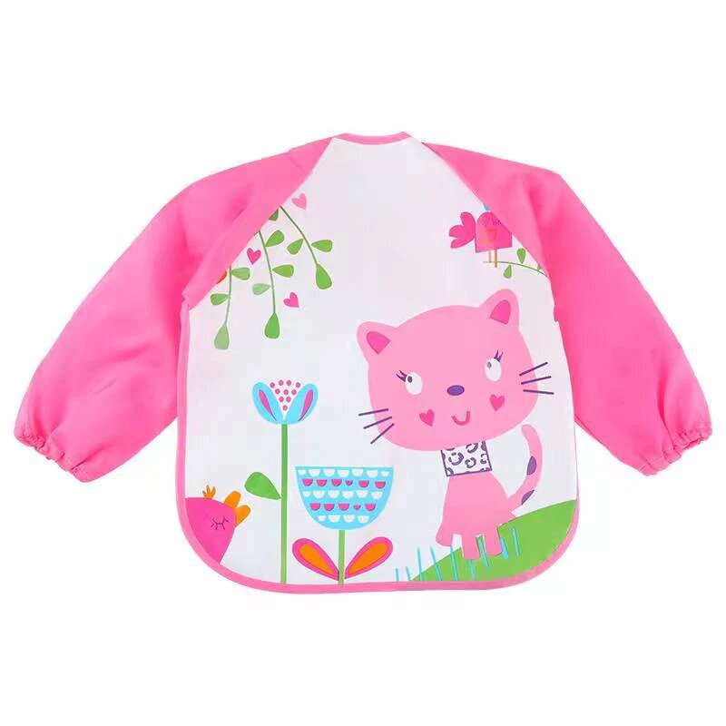 Cartoon Pattern Baby Toddler Waterproof Long-sleeve Smock Water Repellent Oil Repellent Stain Repellent