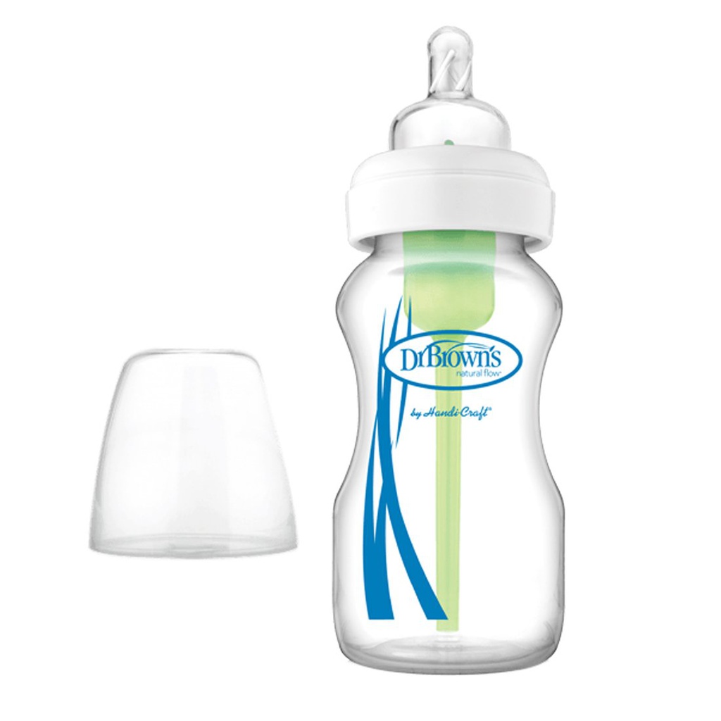 DR BROWN 9 oz / 270 ml Glass Wide-Neck "Options" Baby Bottle, 1-Pack