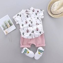 Cactus Print Short-sleeve Shirt and Pants Set