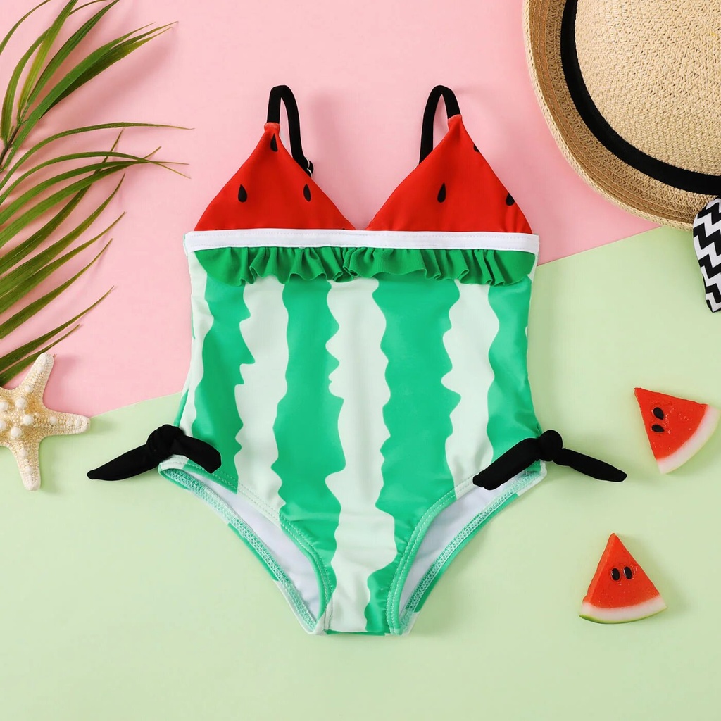 Baby Girl Watermelon Pattern One Piece Swimsuit 