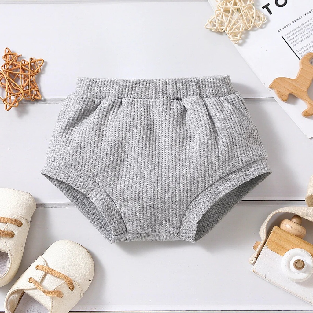 Baby Boy/Girl Solid Waffle Textured Shorts