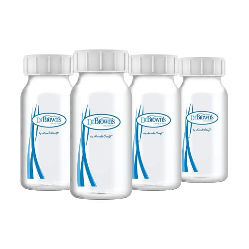 Dr Brown 4 oz/120 ml PP NN Breastmilk Collection Bottles, 4- Pack