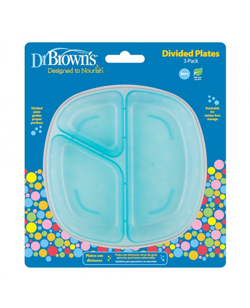 DR BROWN Divided Plates 3-pack