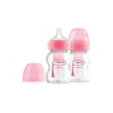 DR BROWN 5 oz/150 ml Options+ Wide-Neck Bottle, PP, PINK, 2-Pack