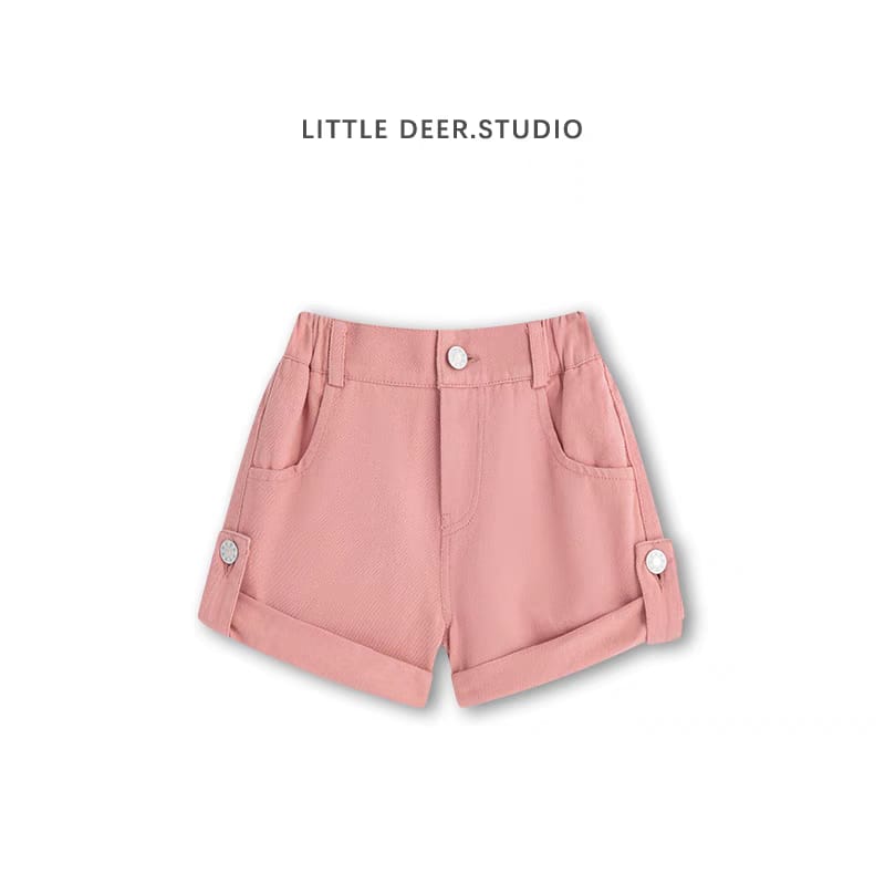 Girls Regular Fit Solid Mid Rise Shorts (pink) (KD)