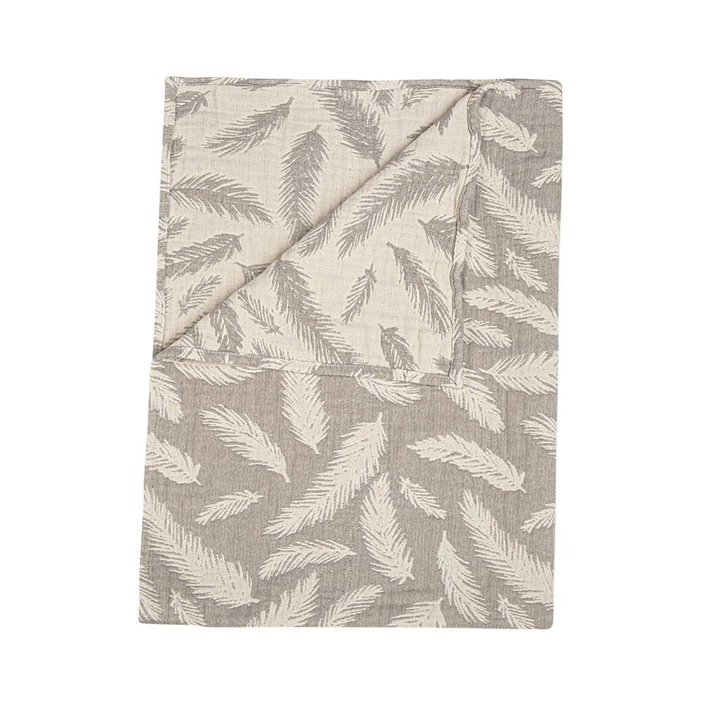 Crane Jacquard Blanket Grey Feather