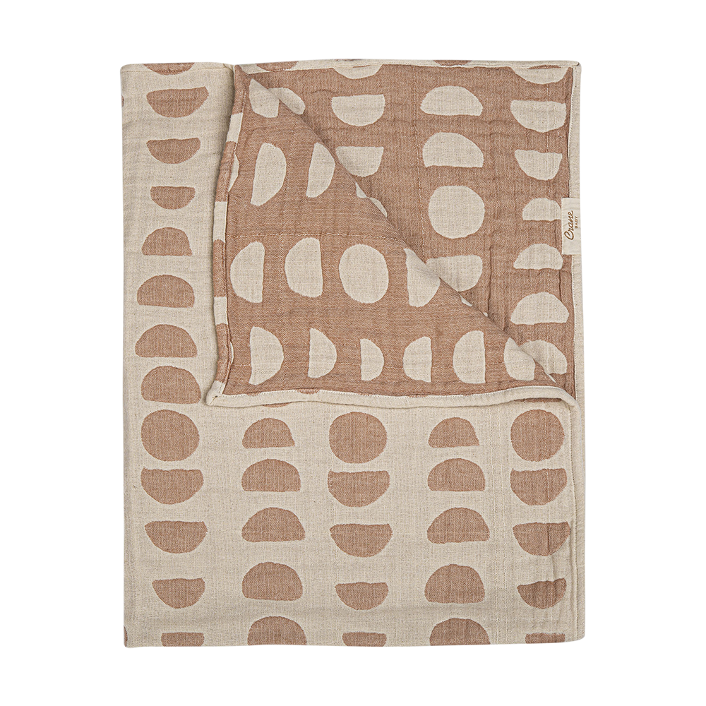 Crane Jacquard Blanket Copper Moon Phase