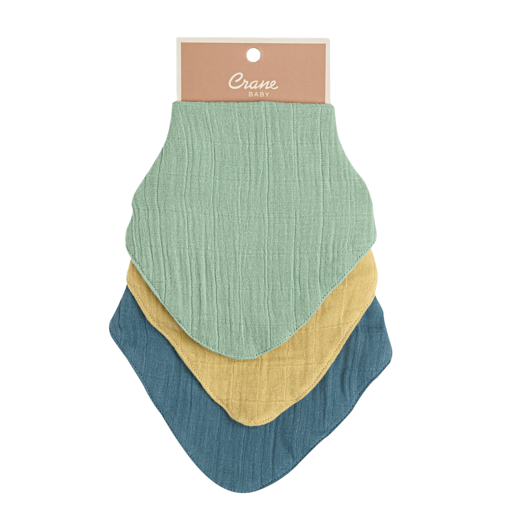 Crane Muslin 3Pc Bib Set - River