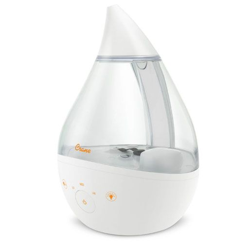 Crane Electronic Ultrasonic Cool Mist Humidifier Drop 2.0 Clear White EE-5306 CW