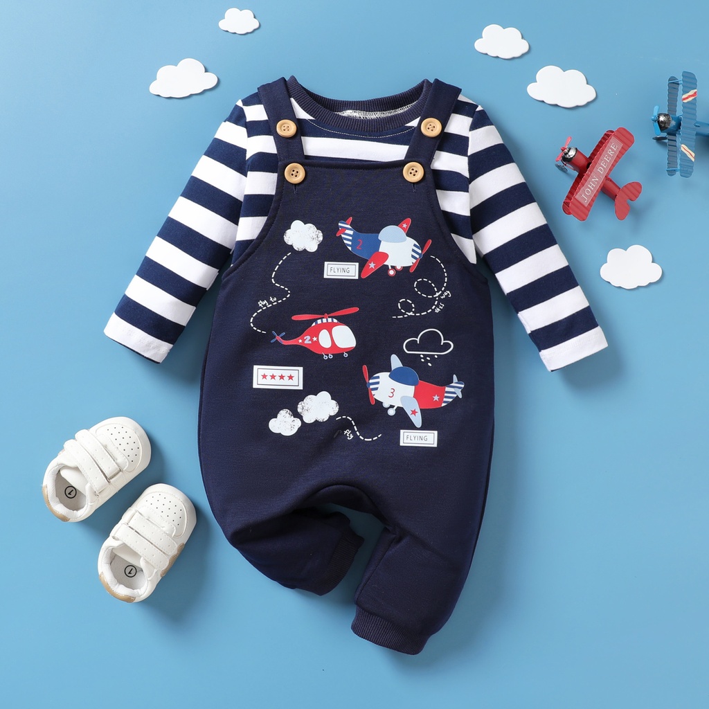 2pcs Baby Boy Airplane Pattern Hanging Strap Se