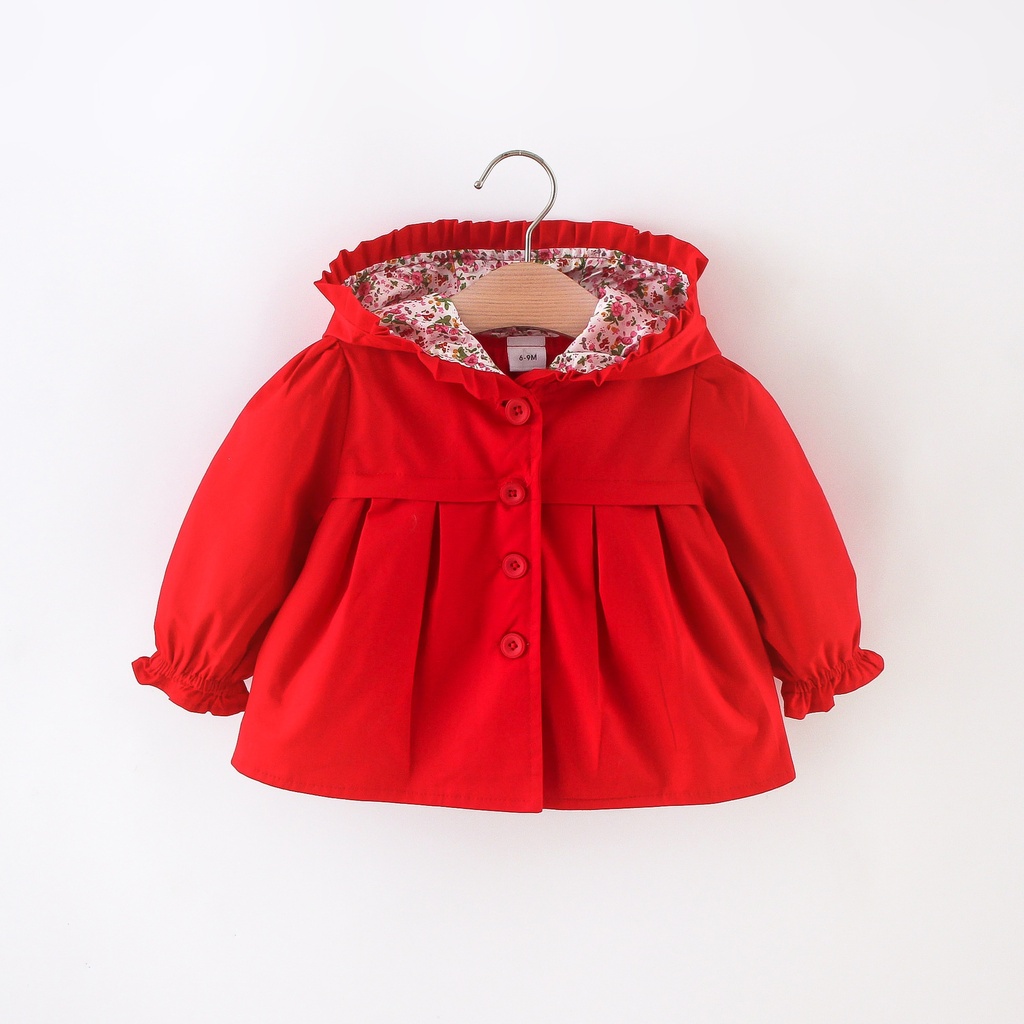 Baby Girl Sweet Floral Hooded Jacket