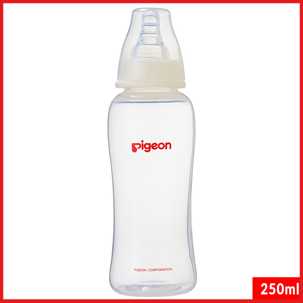 Pigeon Peristaltic Nipple Crystal Clear Streamline Bottle 250ml
